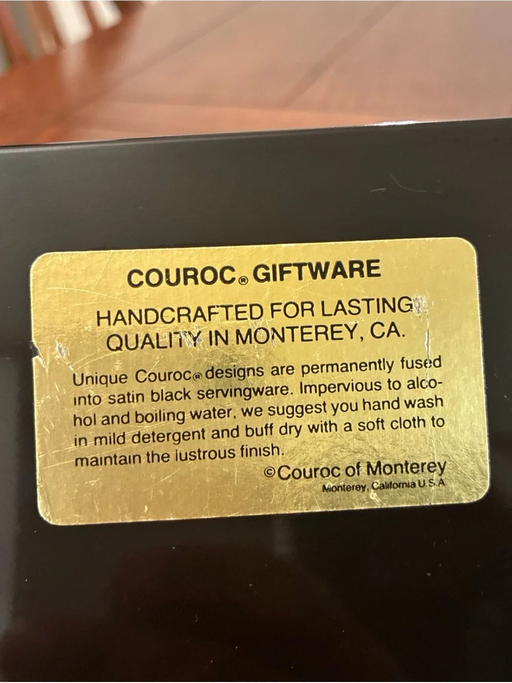 Couroc Of Monterey Jewelry Trinket Box Black Wood Inlaid Eagle Vintage